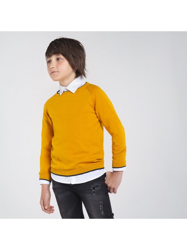 Pulover guler rotund basic baiat